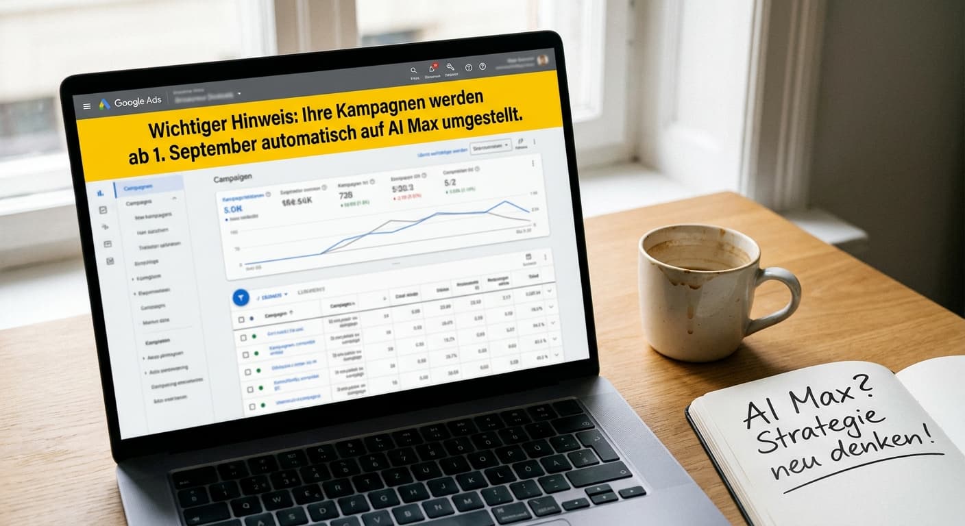 Google Ads: Ab 1. September werden Kampagnen automatisch auf AI Max umgestellt